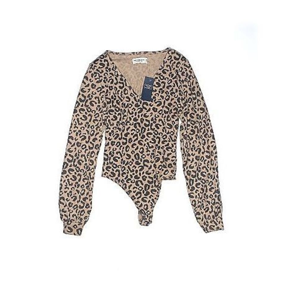 Abercrombie & Fitch Long Sleeve Cheetah Print Bodysuit Size XS